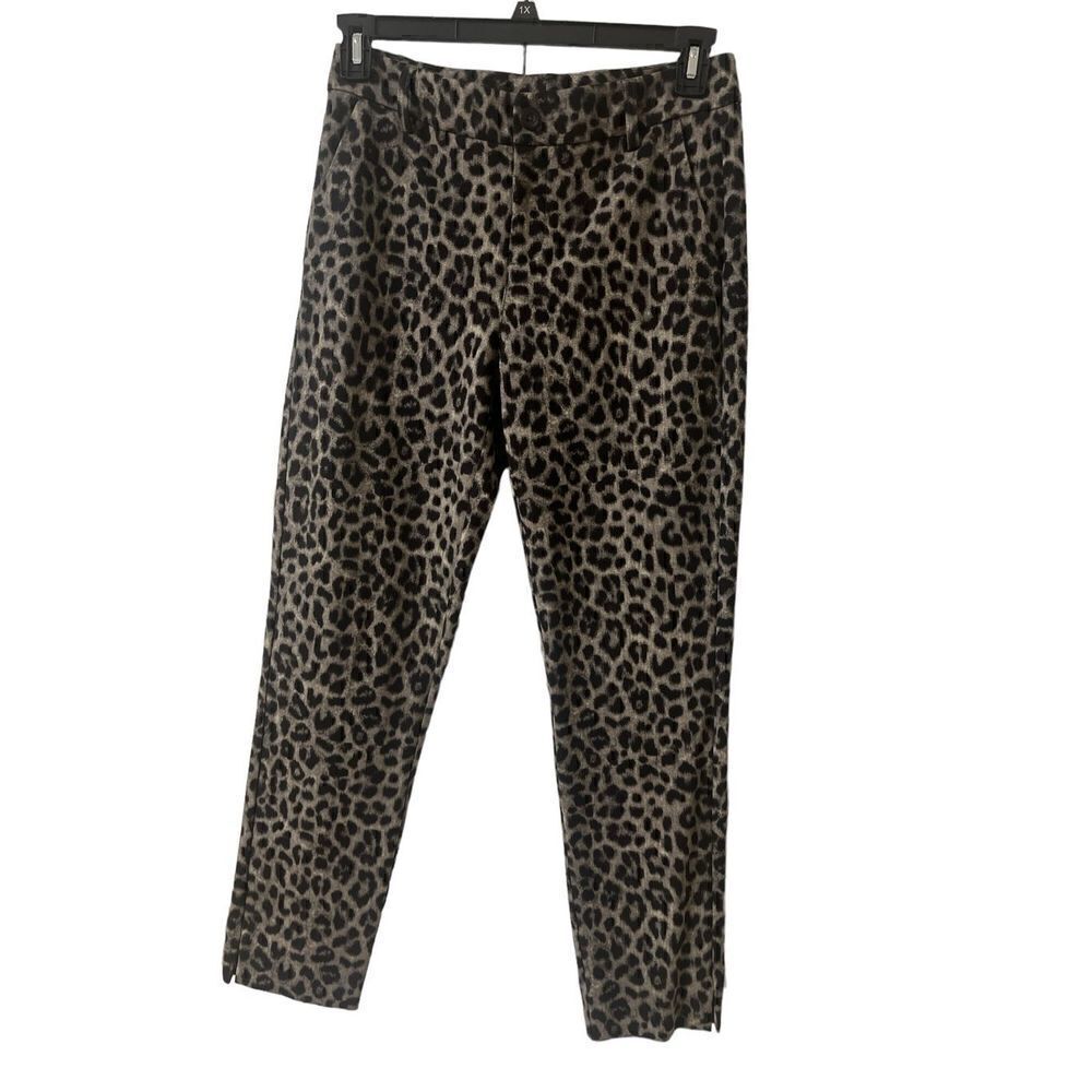 CABI Leopard Print Skinny #3393 Jungle Trouser Ponte Ankle Pant Size 6